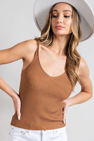 Gabriela Ribbed Fitted Tank Top