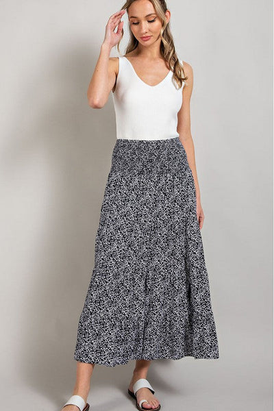 Samantha Blue Ditsy Floral Maxi Skirt