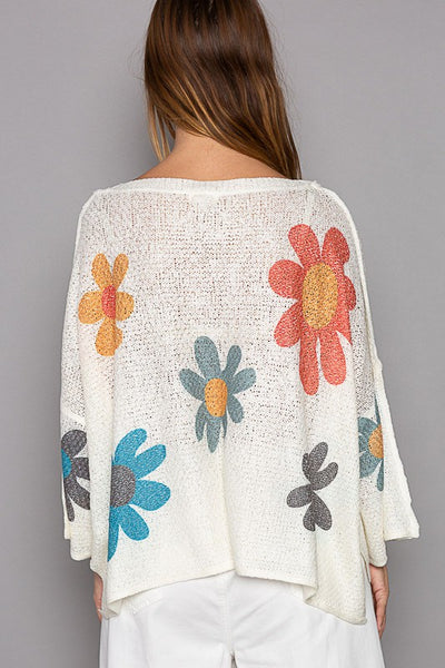 Amy Floral Print Lightweight Sweater Top