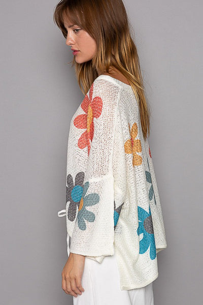 Amy Floral Print Lightweight Sweater Top