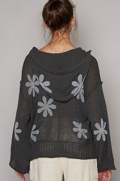 Averie Floral Print Hoodie Sweater