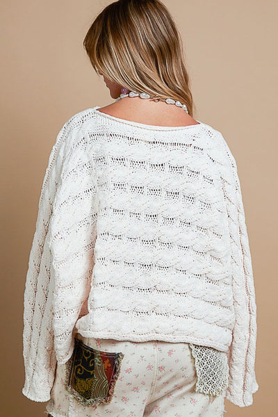 Melenie Round Neck Semi Cropped Sweater