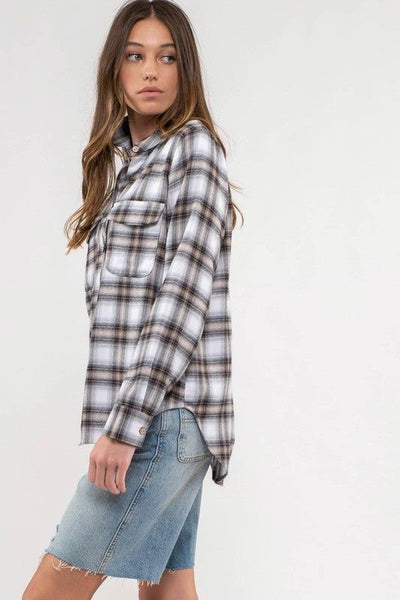 Jocelyn Plaid Button Down Top