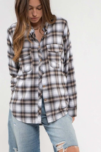 Jocelyn Plaid Button Down Top