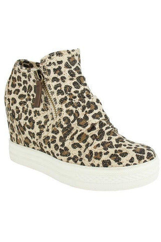 Leopard Wedge Sneaker