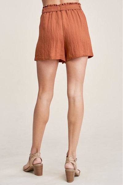 Cinnamon Elastic Waist Shorts