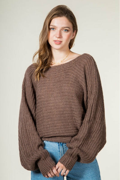 Twisted Back Long Sleeve Sweater 3 Colors