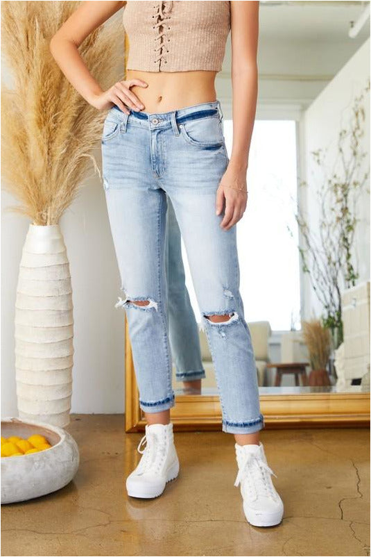 Mary Mid Rise Slim Boyfriend Kancan Jeans