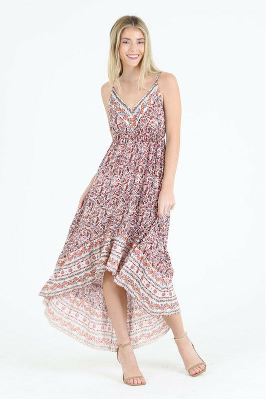 Nora Floral Hi Low Maxi Dress