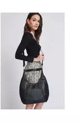Black Braided Hobo Handbag