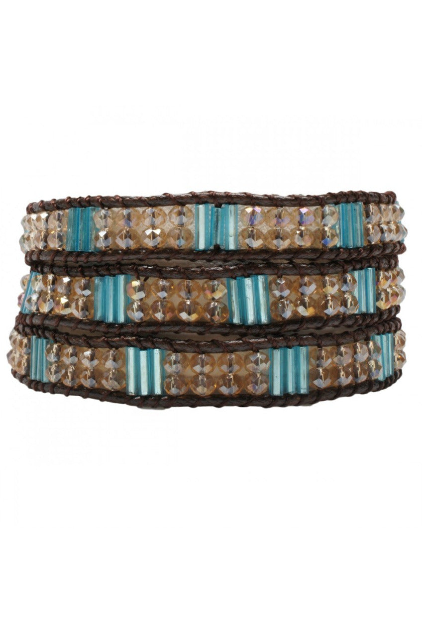 Multi-Color Beaded Wrap Bracelet