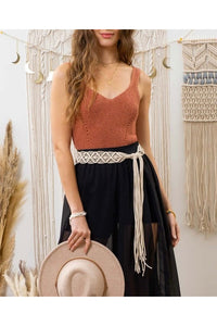 Eyelet Knit Tank Top 3 colors