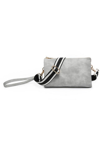 Grey Crossbody Handbag w/ Guitar Strap