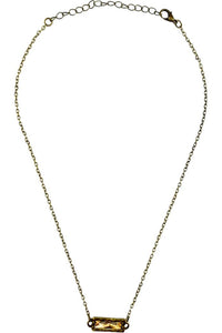 Dainty Rectangle Crystal Choker Necklace