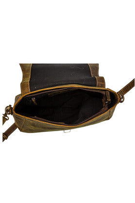 Brown Distressed Leather Handbag