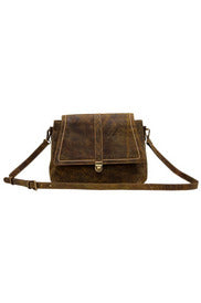 Brown Distressed Leather Handbag