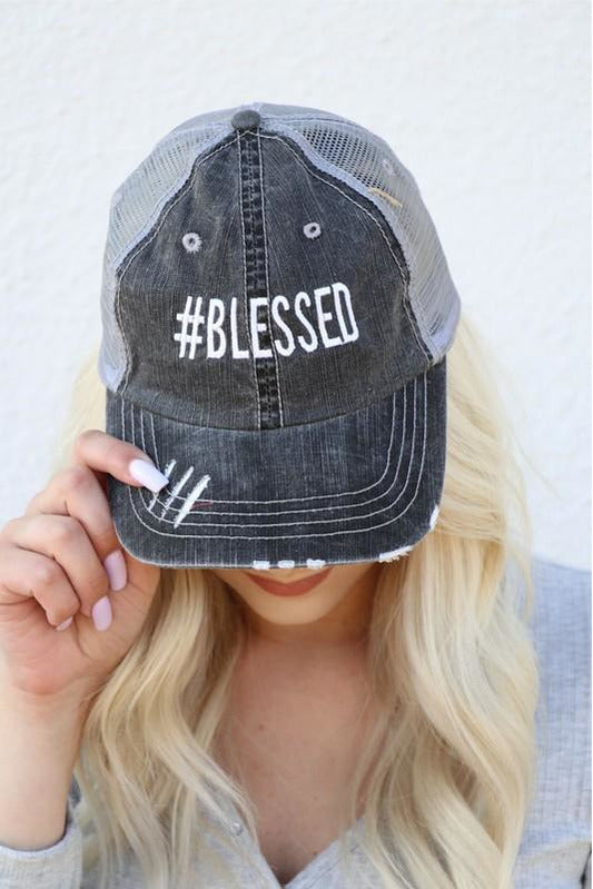 #Blessed Embroidered Trucker Hat