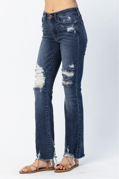 Mylah Judy Blue Mid Rise Slim Bootcut Jeans