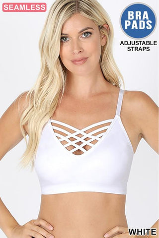 MIXT by Nykaa Fashion White Pleated Square Neck Bralette Top (XL)