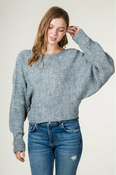 Twisted Back Long Sleeve Sweater 3 Colors