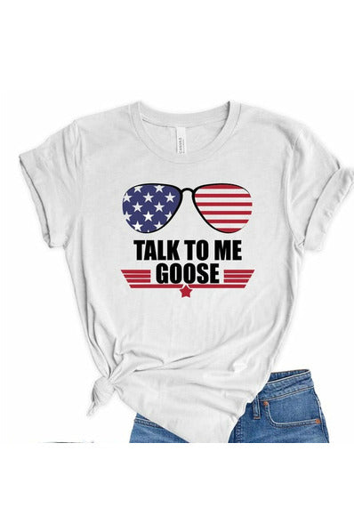 Talk To Me Goose White Unisex T-Shirt