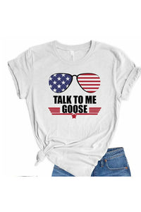 Talk To Me Goose White Unisex T-Shirt