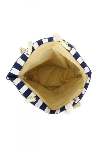 Blue & White Striped Tote Bag