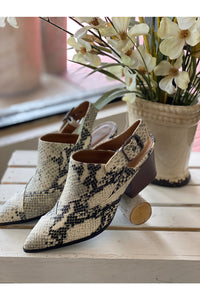Snake Print Pointed Toe Bootie