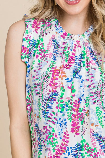 Anna Spring Print Floral Sleeveless Top