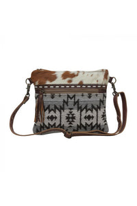 Aztec Rug Canvas & Leather Crossbody Bag