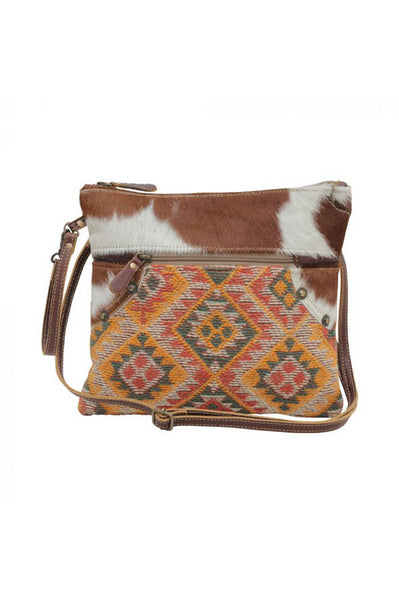 Colorful Rug Leather & Cowhide Crossbody Bag