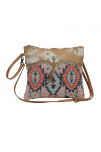 Aztec Colorful Rug Leather & Cowhide Crossbody Bag