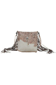 Leather Hair On Fringe Handbag