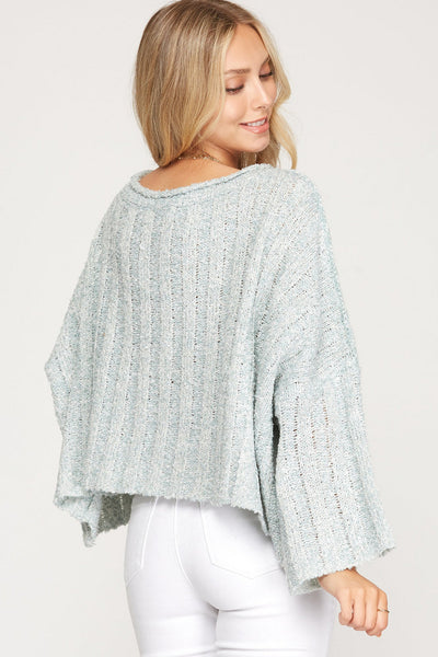 Wide Sleeve Two Toned Sweater 2 Colors
