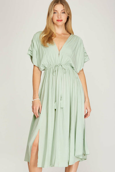 Sage Green Midi Dress