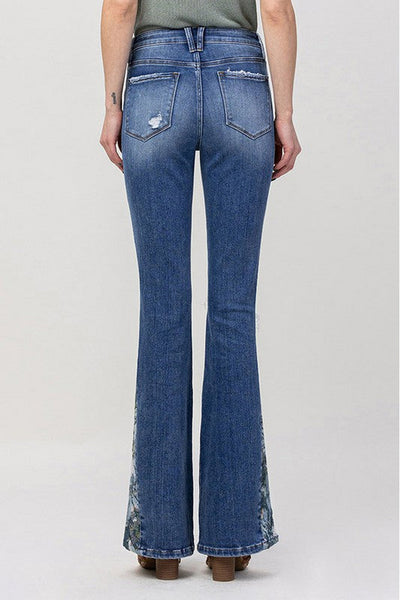 Mia Vervet High Rise Stretch Flair With Tapestry Side Blocking Panels