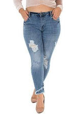 Kaylie Mid Rise Ankle Skinny Curvy Kancan Jeans