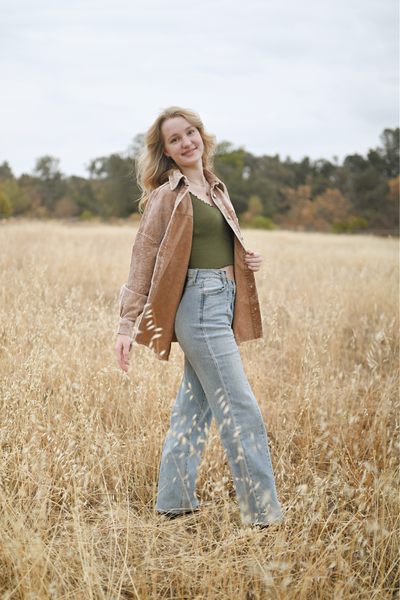 Oversized Vintage Washed Corduroy Shacket
