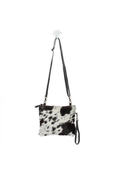 Black & White Cowhide Leather Handbag