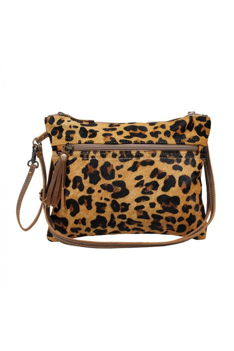 Cowhide Leather Leopard Handbag